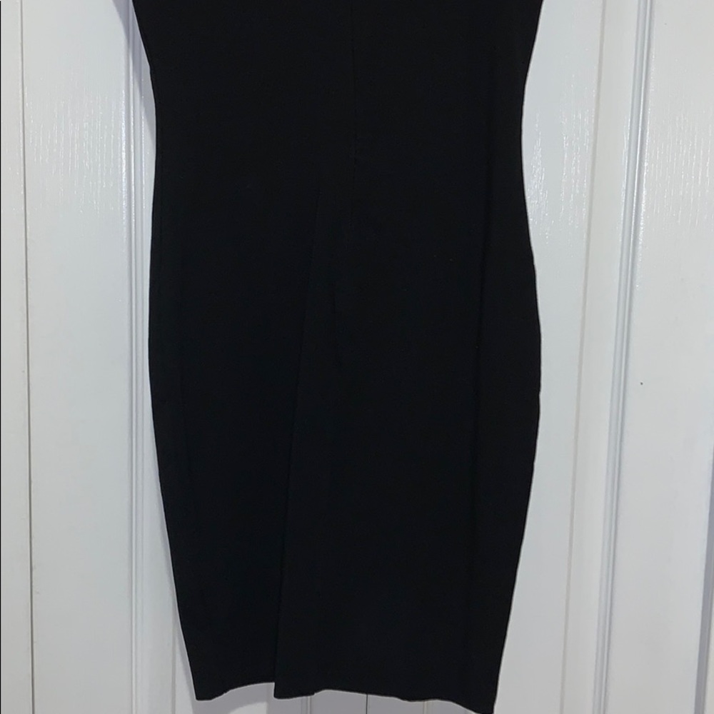 LF V Neck Choker Collar Bodycon Black Dress - Picture 6 of 7